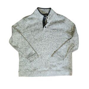 Eddie Bauer Radiator Fleece Snap Mock Pullover Sweater Mens Size XL Grey Gray
